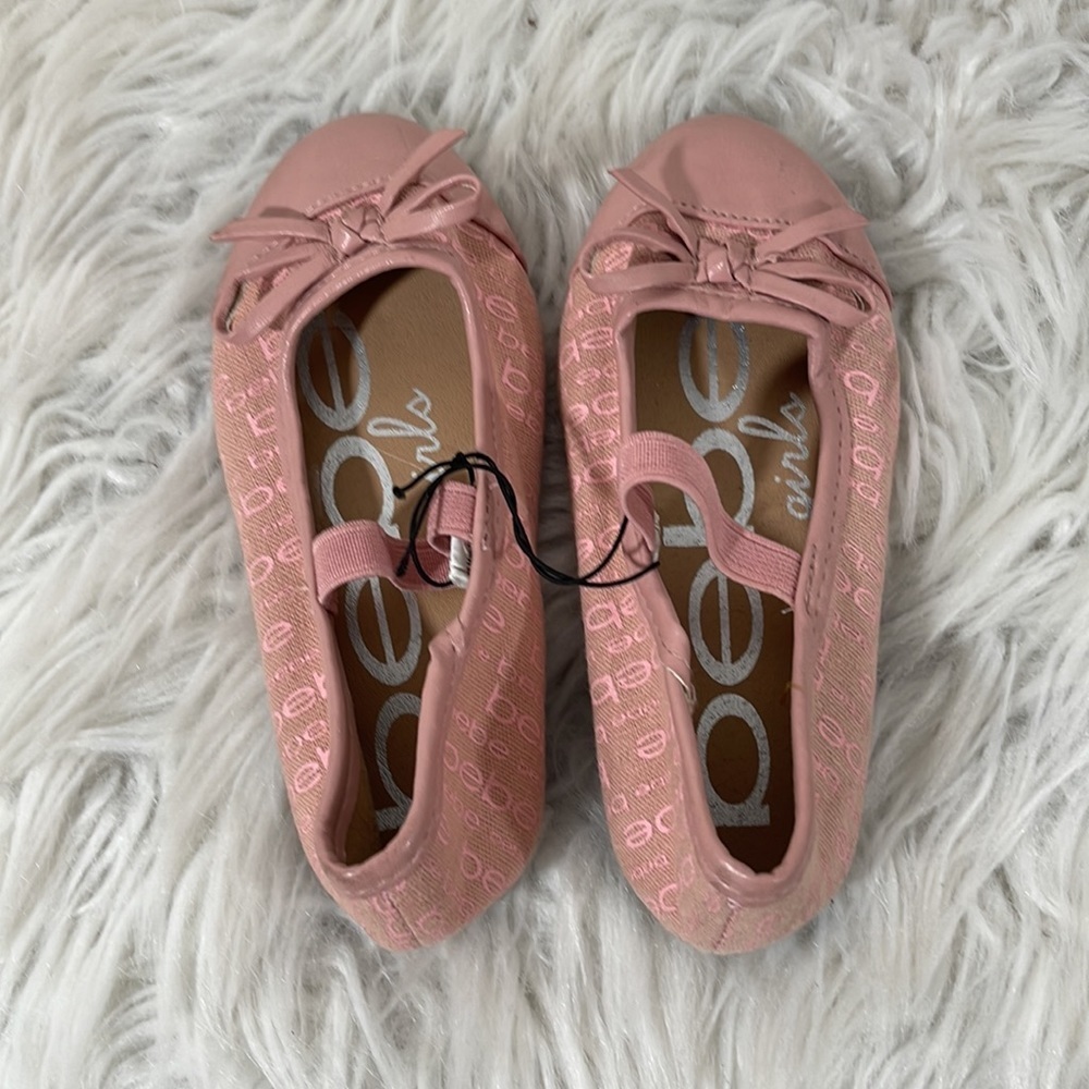 BEBE Girls Ballerina Flats Pink Slip On Shoes Size 8 New - Picture 5 of 11